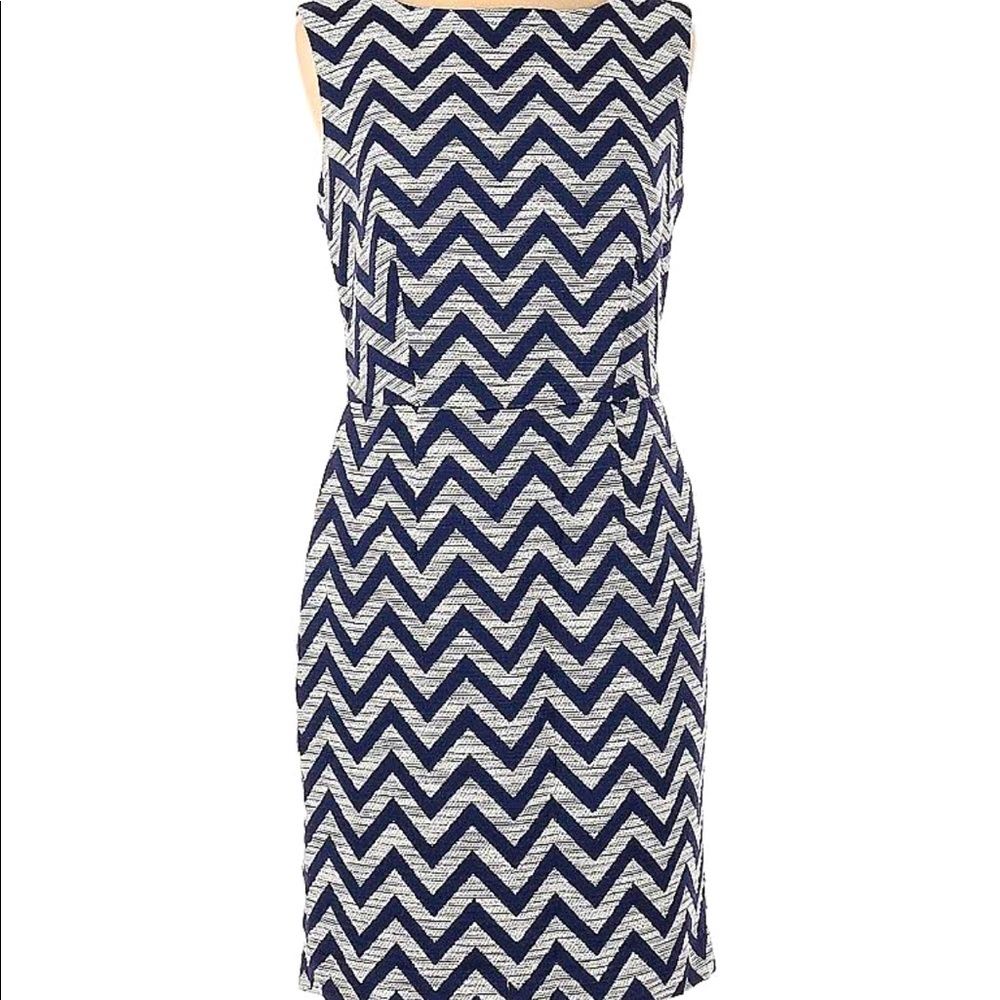 NWT The Limited Blue Chevron Dress